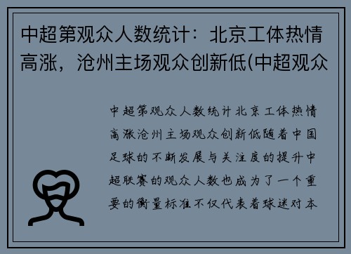 中超第观众人数统计：北京工体热情高涨，沧州主场观众创新低(中超观众最多的比赛)